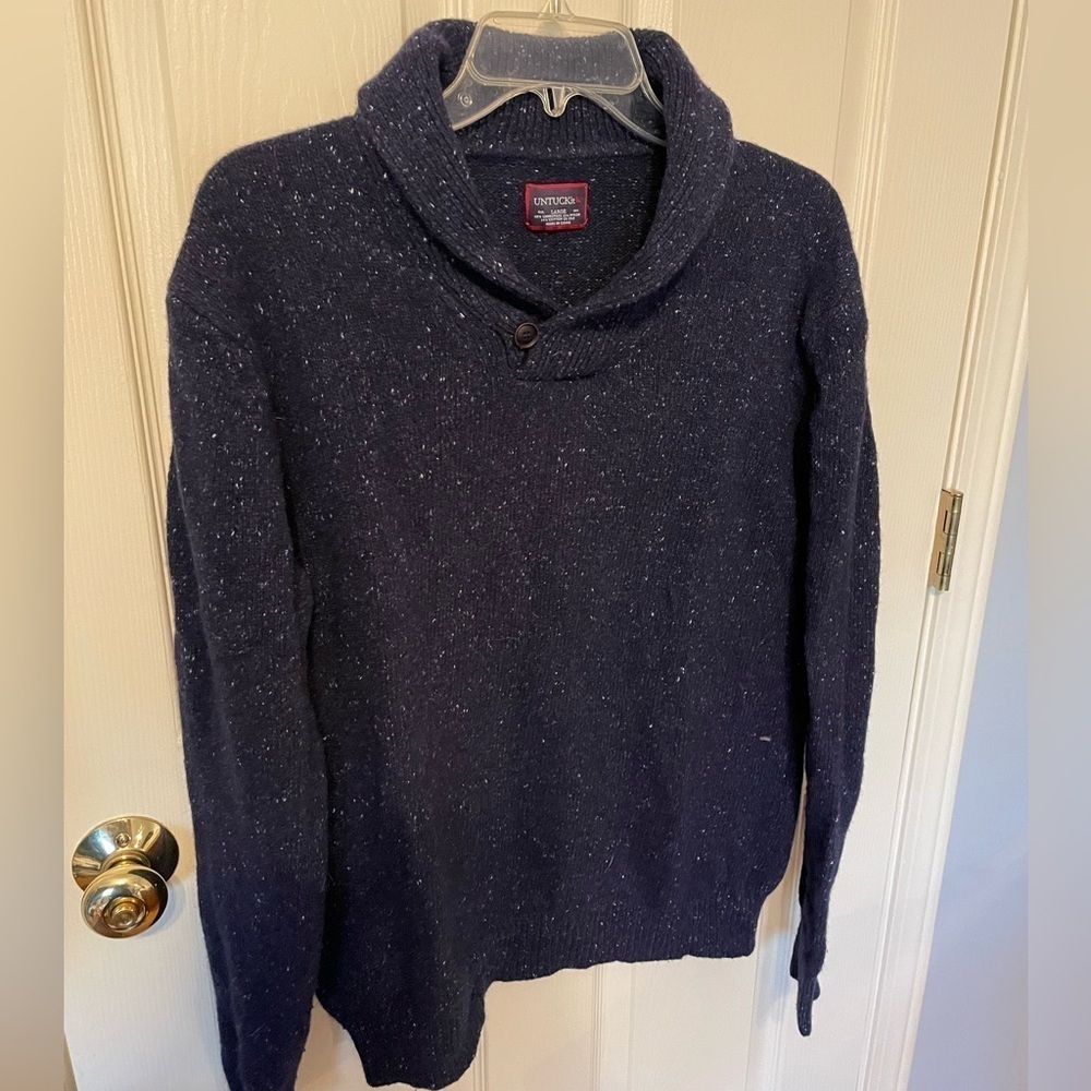 Untuckit Van Douzer Donegal Navy Sweater